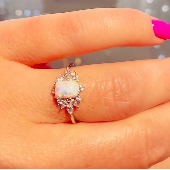 S925 Sterling Silver Fire Opal Ring. New. - Picture 9 of 13